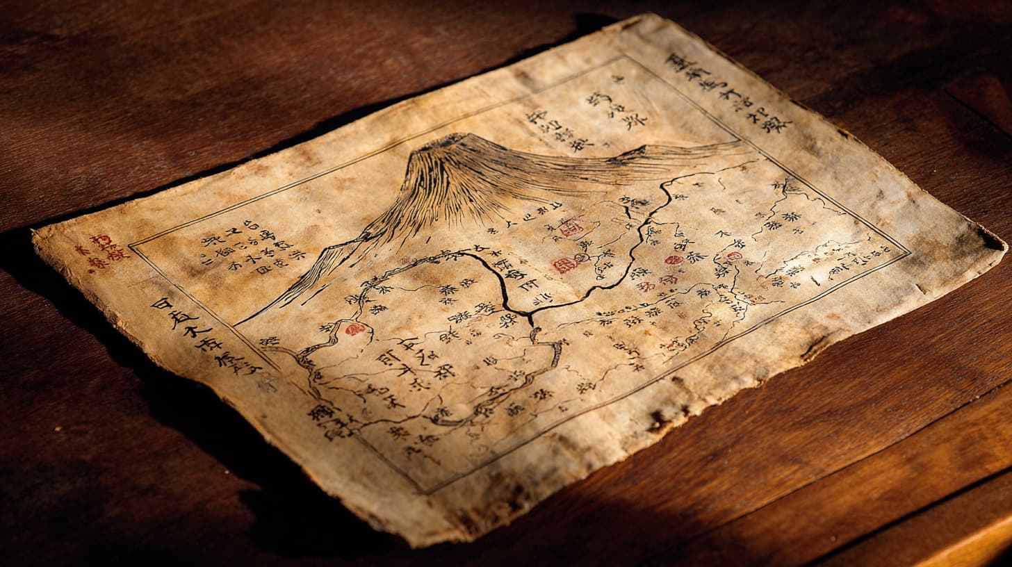 Calligrafia giapponese ed elementi a inchiostro che evocano la trasmissione ancestrale del lignaggio Kobido, dall'epoca Muromachi allo studio di Elena tra Parigi e Milano